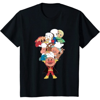 Japanese Classic Animation Anpanman Pattern Print Mens Pure Cotton Round Neck Short Sleeve T-Shirt_02