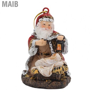 Maib Christmas Tree Decoration Resin Christmas Old Man Statue for Desktop