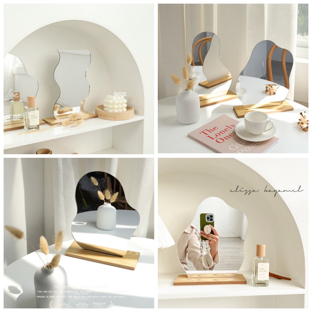 พร็อพกระจก Minimal แบบตั้งโต๊ะ มี 6 รูปแบบ ตกแต่งห้อง ร้าน คาเฟ่ พร็อพถ่ายรูปสินค้า - รูปที่ 5