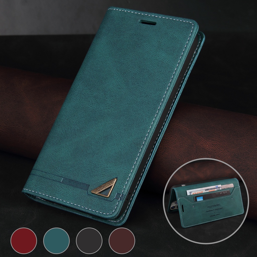 เคส Case for Samsung Galaxy Note 20 Ultra 10 8 9 ซัมซุง S20 FE 5G S10 Plus S10+ S20+ เคสฝาพับ เคสเปิดปิด โทรศัพท์หนัง TPU นิ่ม ฝาพับแม่เหล็ก พร้อมช่องใส่บัตร สไตล์เรโทร สําหรับ Metal Logo Leather Case Flip Cover Magnetic Wallet ฝาพับหนัง