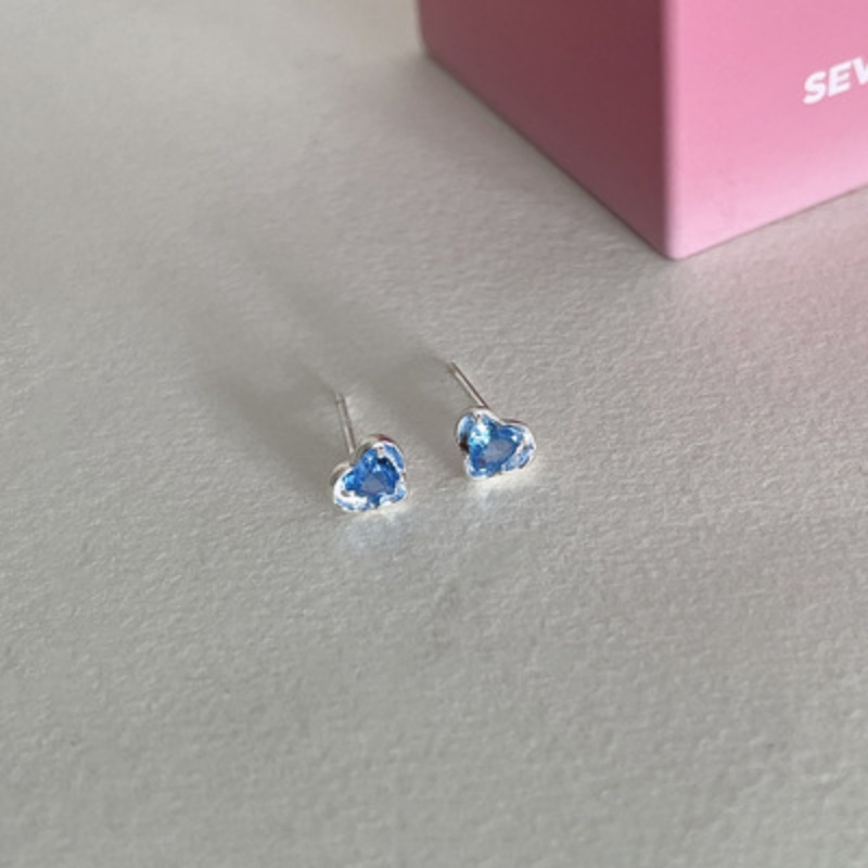 ต่างหูสตั๊ด รูปหัวใจ โรแมนติก สีเงิน เครื่องประดับ สําหรับผู้หญิง - รูปที่ 5