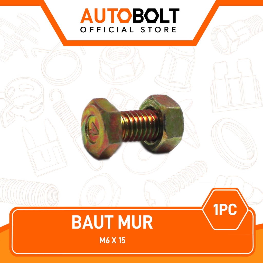 น็อตสลักเกลียวสีเหลืองสําหรับรถจักรยานยนต์ทุกประเภท / ใช้ M6x15 6x15 6 x 15 M6 Bolt Nut