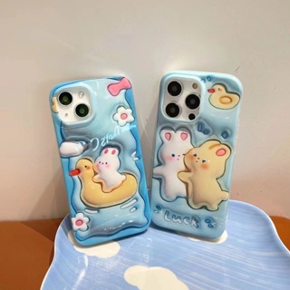 เคสโทรศัพท์มือถือ tpu แบบนิ่ม ลายกระต่าย 3D สําหรับ iPhone 14 14promax 14pro 11 12 12PRO 12PROMAX 13 13pro 13promax