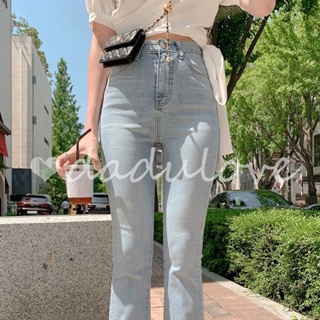 DaDulove💕 2023 New Light Blue Micro-flared Jeans Niche High Waist Slim Stretch Hot Girl Retro Straight-leg Pants