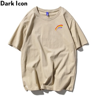 Dark Icon Rainbow T-shirt Men Round Neck Hipster Tshirt Casual Mens Tee Shirts 5Colors 1USu_04