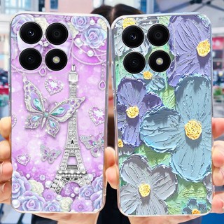 เคสซิลิโคนนิ่ม ลายดอกไม้ สําหรับ Honor X8a 2023 HonorX8A 8 a