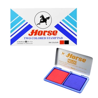 แท่นประทับหมึก ตลับหมึกชาด ที่ปั้มตรายาง ตราม้า น้ำเงิน/แดง/ดำ/ไม่มีสี Horse No.1/2/3/4 หมึกแสตมป์ ปั๊ม ที่ปั้ม หมึก