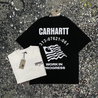 CARHARTT เสื้อยืดแขนสั้น พิมพ์ลายโลโก้ Carhart Cargo Flag 313 แฟชั่นคู่รัก