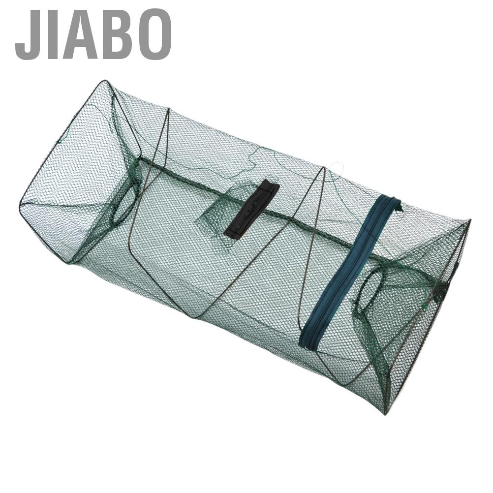 Jiabo แบบพกพาตกปลาสุทธิ Retractable ปลากุ้งตาข่ายกรงกับดักเครือข่ายแบบพับได้ Tackle