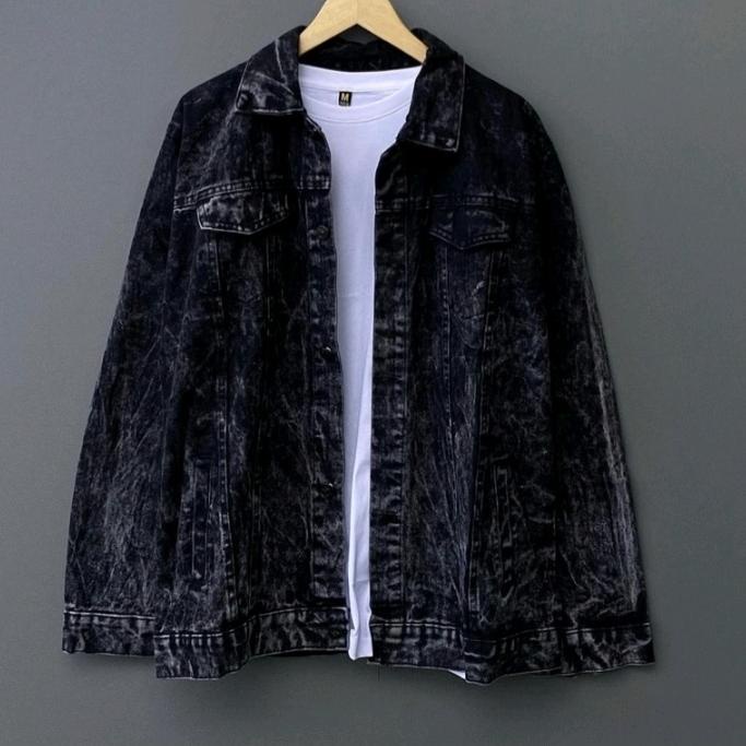 DIRECT SEND MENS SANWASH JEANS JACKET SNOW BLACK JEANS JACKET เสื้อแจ็คเก็ตผู้ชาย DENIM เสื้อแจ็คเก็