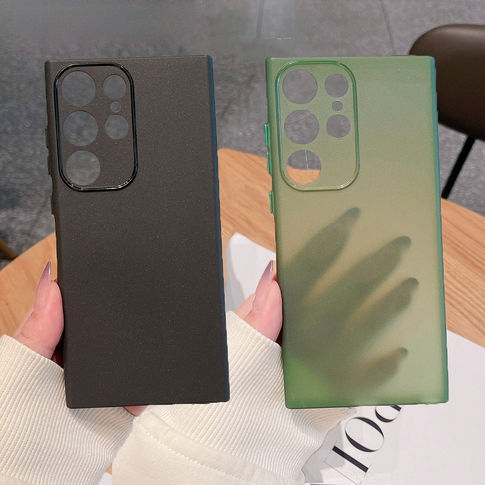 เคสโทรศัพท์มือถือ แบบนิ่ม ผิวด้าน แบบบางพิเศษ สําหรับ Samsung Galaxy S23 S22 Ultra Plus A02 EU