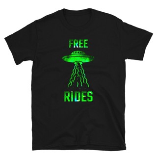 ผ้าฝ้ายคอกลมเสื้อยืดแขนสั้น พิมพ์ลาย Free Rides Funny Alien UFO Abduction Area 51 สไตล์คลาสสิก สําหรับผู้ชาย 115206_02