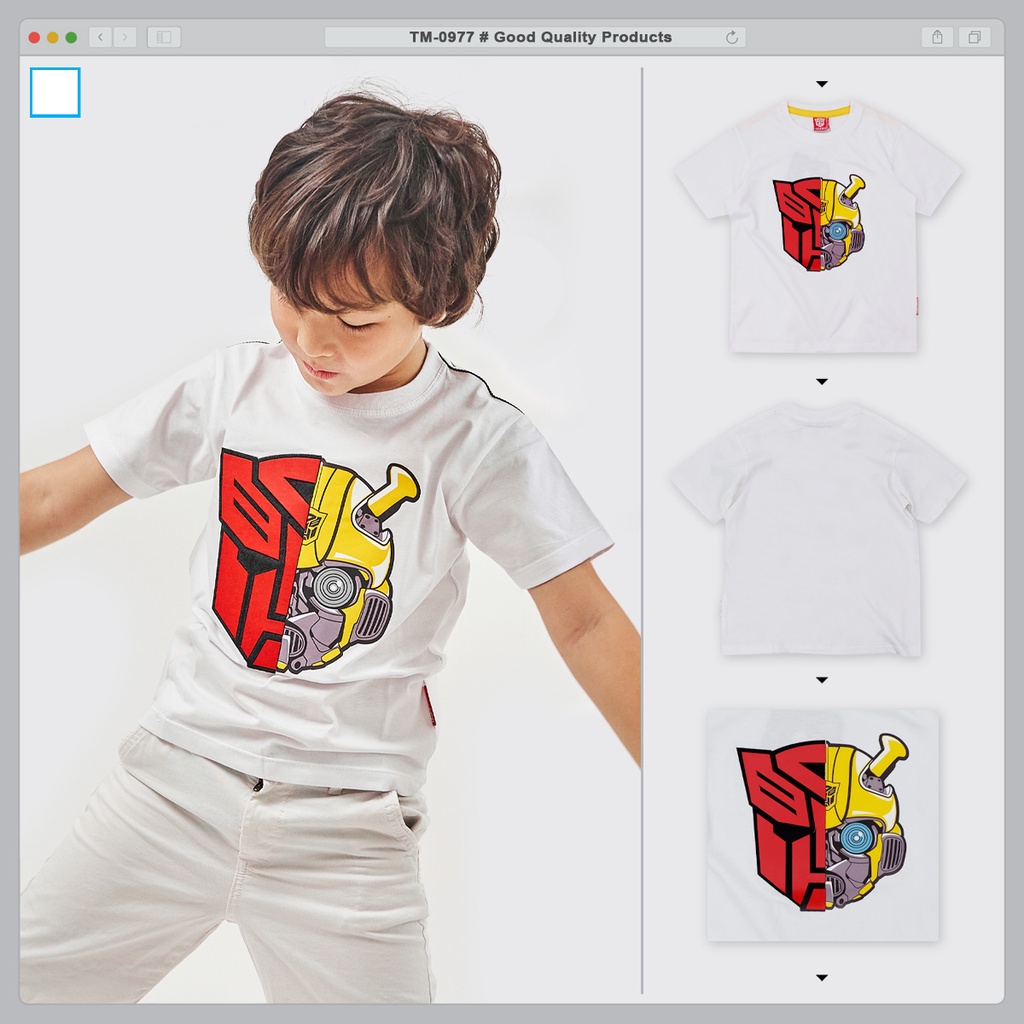 Tops 157 บาท TM-0977 COOLPLANET เสื้อยืดเด็กคอกลม ลาย Transformers ลิขสิทธิ์แท้ Baby & Kids Fashion