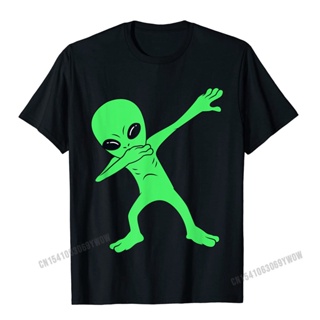 เสื้อยืดผ้าฝ้ายพิมพ์ลายขายดี เสื้อยืดท็อป ผ้าฝ้าย พิมพ์ลาย Dabbing Alien Halloween สําหรับผู้ชาย_02