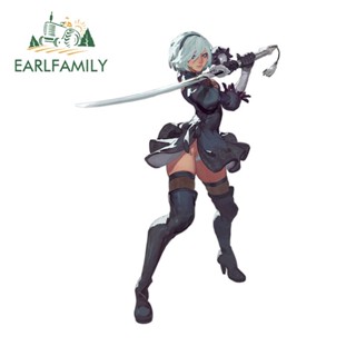 Earlfamily สติกเกอร์ไวนิล 13 ซม. x 9.1 ซม. สําหรับ 2B NieR:Automata Lovely Girl สําหรับติดตกแต่งหน้าต่างรถยนต์ รถจักรยานยนต์ รถยนต์