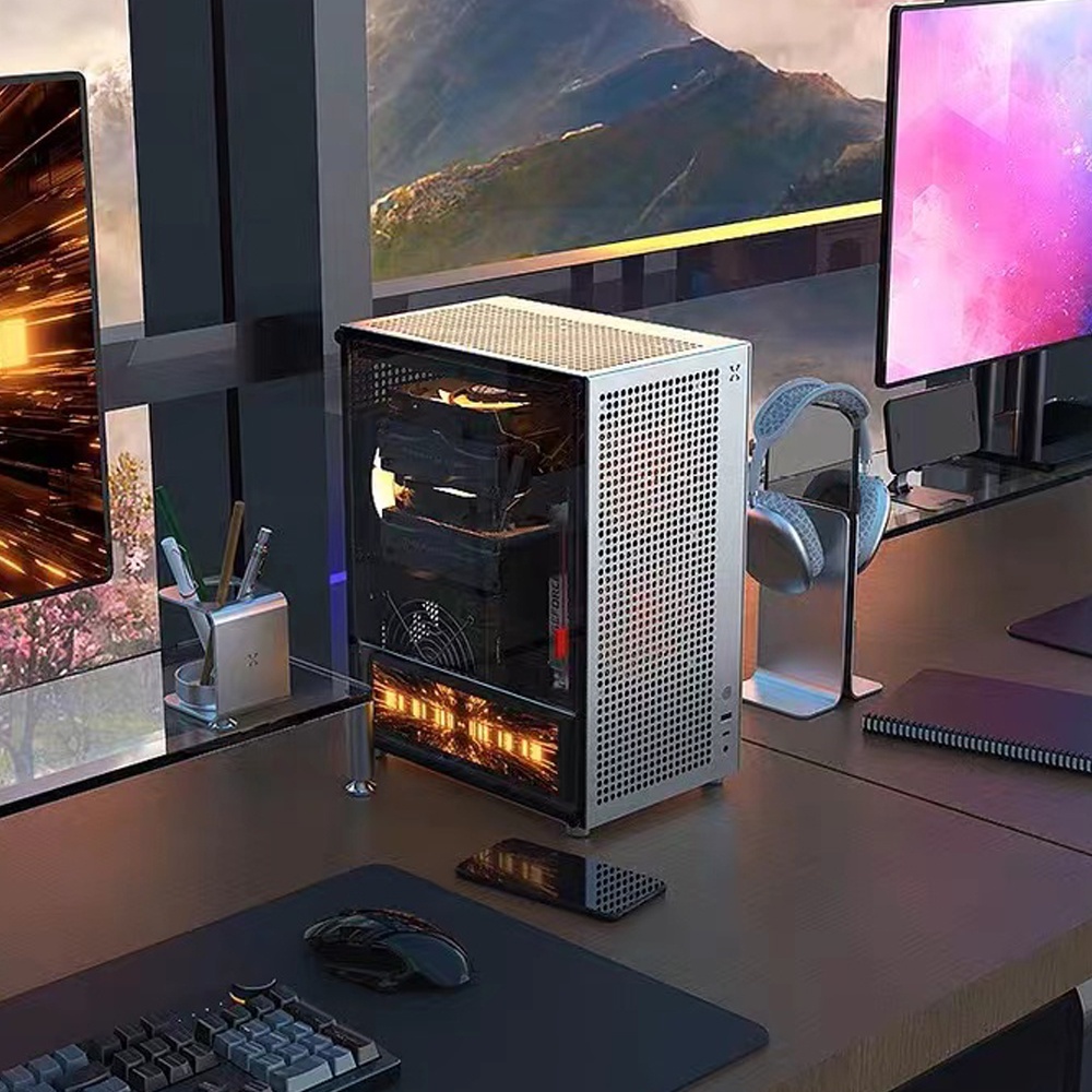 (มาใหม่)เคสคอมพิวเตอร์ Zzaw C1S MATX ITX อลูมิเนียมอัลลอย ระบายความร้อนด้วยน้ํา 240 หรือ CPU Cooler 161 มม. พร้อมแผงกระจกนิรภัย Type-C