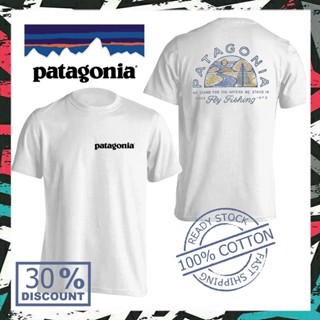 🌟​พร้อมส่ง​🌟 Patagonia เสื้อยืดผู้ชาย unisex เสื้อยืดสีขาว เสื้อ patagonia เสื้อยืด เสื้อยืดคอกลม ปกป้องสัตว์ ขนาด: S-