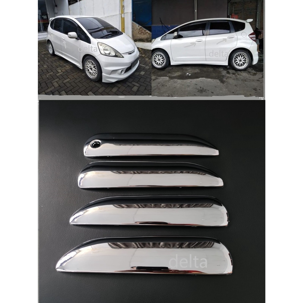 ฝาครอบมือจับโครเมียมสําหรับ Honda Jazz 2008-2014 Gen8 (4 ชิ้น)