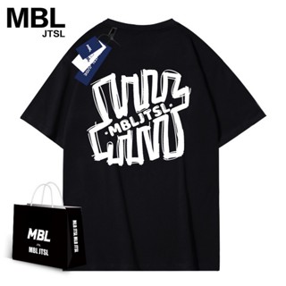 Mbl ฤดูใบไม้ผลิและฤดูร้อน ใหม่ เสื้อยืด แขนสั้น หลวม ผู้ชาย ไหล่ตก คอกลม เสื้อบอททอม ชาย และหญิง แบรนด์น้ํา bf_1