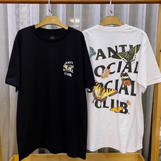 BOB เสื้อยืดแขนสั้น Anti Social Social Club ผีเสื้อ unisex tshirt SMLXL2XL3XL unisex #polo IV0D