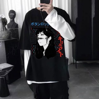 Men Women Anime Cartoon Tshirt Graphic T Shirt Woman Summer Loose Streetwear Cyberpunk Cyborg Girl Vaporwave Urban _12