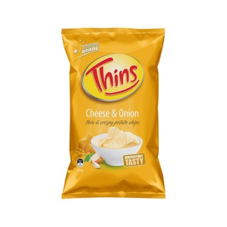 ทินส์มันฝรั่งรสชีสและหัวหอม THINS 45 กรัมCHEESE ONION CRISPYPOTATO45G