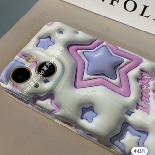 เคสป้องกันโทรศัพท์มือถือ แบบนิ่ม ลายดาว 3D กันกระแทก สําหรับ Iphone 14pro max 13 12 11 14 13promax 12 11pro xr xs 7 8plus