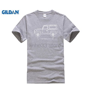 2023เสื้อยืดผ้าฝ้าย Yuanl5 [พร้อมส่ง] เสื้อยืดแขนสั้น พิมพ์ลาย Land Car Rover Defender 90 พลัสไซซ์ พลัสไซซ์ ของขวัญวันเก