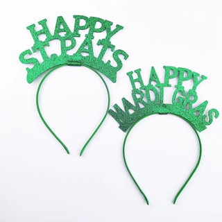 ถนนไอริช Patricks Day ที่คาดผม ประดับโบว์ สีเขียวแชมร็อก ของขวัญสําหรับเด็กผู้หญิง