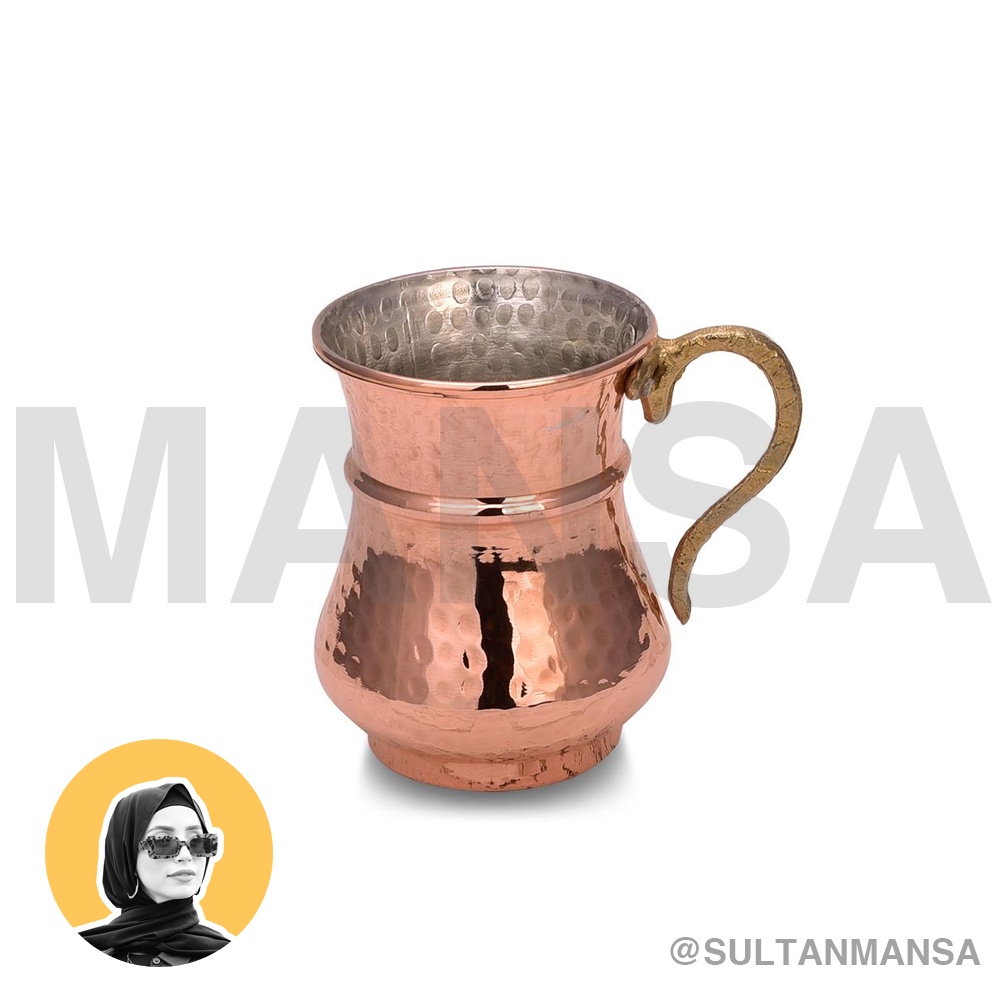 ตุรกีทองแดง Airan Glass ตุรกี/ตุรกี Copper Ayran Yoghurt Cup - ขนาด 200 มล. (Sultan Mansa)
