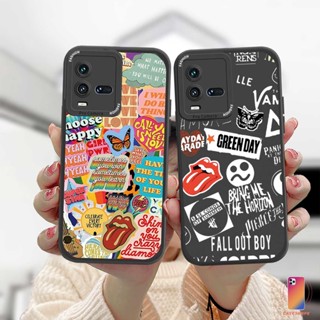 เคสโทรศัพท์มือถือแบบนิ่ม TPU ลายฉลากสติกเกอร์ผีเสื้อ สําหรับ VIVO Y21S Y20S Y12i Y15S Y12S Y12 Y20 Y91C Y21 2021 Y30  Y91 Y30i Y93 Y95 Y15 Y17 Y53 Y50 Y53S Y51 2020 Y51A Y15A Y10 Y76 Y33S Y1S Y11 Y31 Y20i Y91i Y90 Y51S Y12A