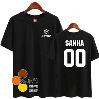 เสื้อยืดพิมพ์ลายแฟชั่น เสื้อคนอ้วนผญ - 2022 Astro ชื่อสมาชิก T Kpop แฟน ๆ สนับสนุน Tshirt Tee คอกลม