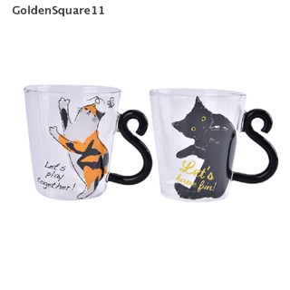 Goldensquare แก้วกาแฟ ชานม น้ําผลไม้ รูปหางแมวน่ารัก ขนาด 250 มล.