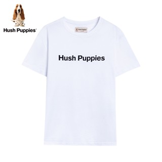 HUSH PUPPIES เสื้อยืดแขนสั้น พิมพ์ลายตัวอักษร แบบเรียบง่าย แฟชั่นฤดูร้อน สําหรับผู้ชาย