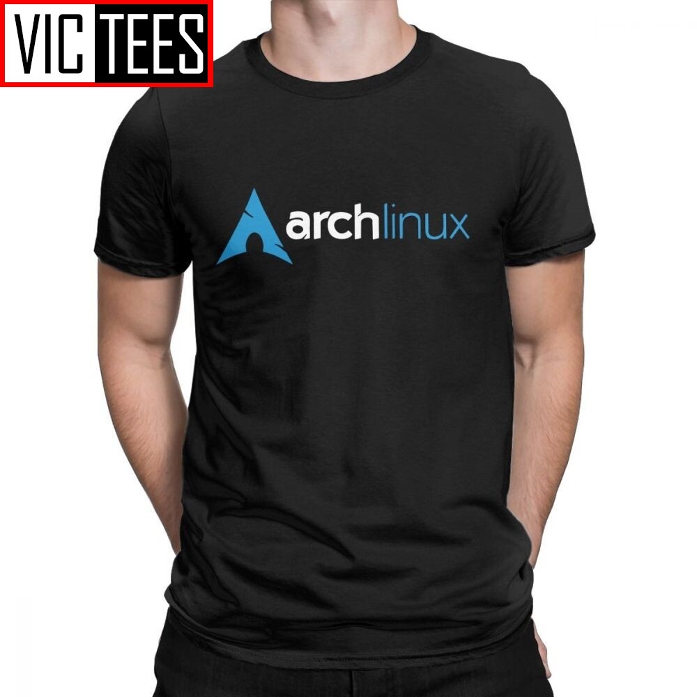 Cotton T Shirt Arch Linux Men Shirt Short Sleeve Crewneck s PureEuropean Europe Best Seller!เสื้อยืด