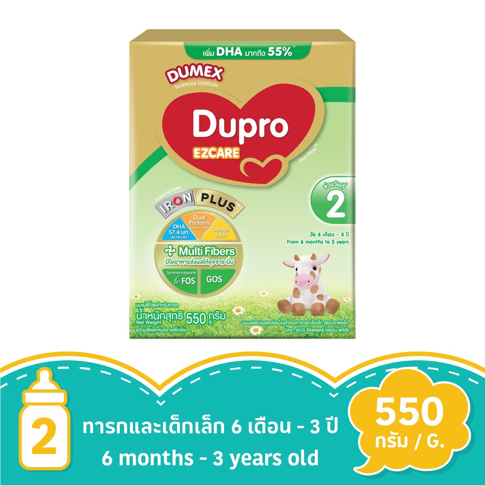 ดูเม็กซ์ ดูโปร อีแซดแคร์ ไอรอน พลัส สูตร 2 550 กรัมDUMEX DUPRO EZCARE IRON PLUS STEP 2 550G.