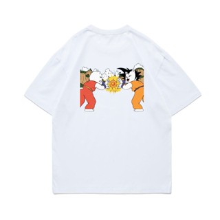 เสื้อยืดแขนสั้น ผ้าฝ้าย ทรงหลวม พิมพ์ลาย Dragon Ball Ripndip parody สําหรับผู้ชาย และผู้หญิง