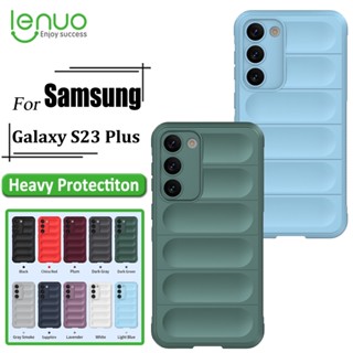 Lenuo เคสโทรศัพท์ ซิลิโคนนิ่ม กันกระแทก สีพื้น รวมทุกอย่าง สําหรับ Samsung Galaxy S23 Plus S23+