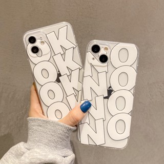 Chaopai เคสโทรศัพท์มือถือแบบนิ่ม TPU ลายภาษาอังกฤษ OK สําหรับ IPhone 7 8 Plus 6 6s Plus 11 14 13 12 Pro MAX XR X XS MAX SE 2020
