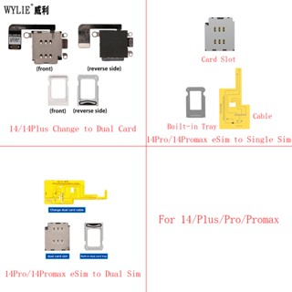 การ์ด Wylie eSim เป็น Dual Flex Ca‮ปอนด์‬E ถาดใส่ซิมการ์ด eSim เป็นซิมการ์ดเดี่ยว สําหรับ iPhone 14 Pro Max Plus‮Ee‬อะไหล่แยก d