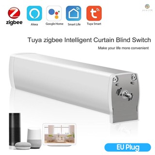 Pcerth) Tuya Smart Zigbee มอเตอร์ผ้าม่านไฟฟ้า WiFi ตั้งเวลาได้ พร้อมรีโมตคอนโทรล สําหรับ Smart Life Tuya Alexa Google Assistant