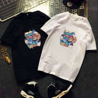 Street Hip-hop Summer Loose Oversized shirt Graphic Shirt For Men magic cube printed T-Shirt Tops_02