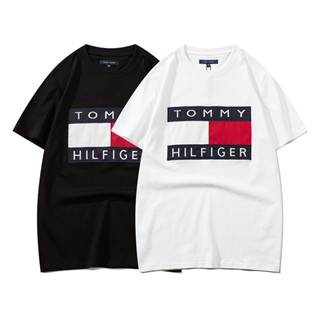 เสื้อยืดลําลอง ผ้าฝ้าย แขนสั้น คอกลม ปักลาย FASHION TOMMY สําหรับผู้ชาย และผู้หญิง