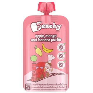 พีชชี่ แอปเปิลผสมมะม่วงกล้วยน้ำว้าบด110กPEACHY APPLE MANGO BANANA PUREE 110G