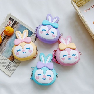 Super cute rabbit, girl, childrens bag, fashion silicone change bag, babys oblique bag birthday present.