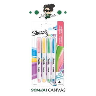 Sharpie (ชาร์ปี้) ปากกาHighlight ปากกาไฮไลท์ ปากกาเน้นข้อความ Sharpie note คละสี Set 4ด้าม