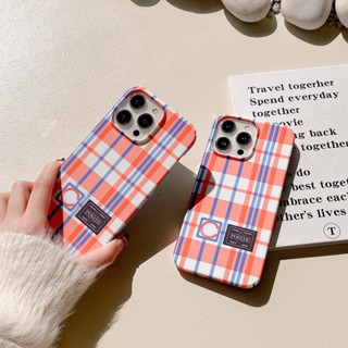 เคสโทรศัพท์มือถือแบบแข็ง ลายตาราง สีฟ้า สําหรับ iPhone X Xs Xr Xsmax 11 11ProMax 12 12Pro 12ProMax 13 13Pro 13ProMax 14 14Pro 14Plus 14ProMax