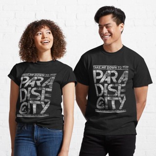 เสื้อเชิ้ตแขนสั้น เสื้อยืดผ้าหนา เสื้อยืดแขนสั้น เสื้อยืดผ้านิ่ม Paradise City Classic T-Shirt 821636563029549106