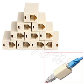 R* อะแดปเตอร์เชื่อมต่อสายเคเบิ้ล LAN RJ45 CAT5 Coupler Plug 10 ชิ้น