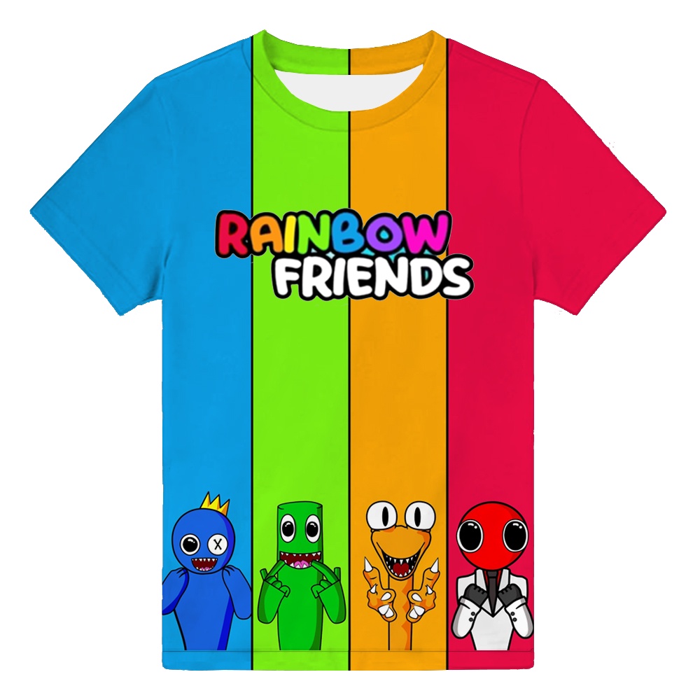 เสื้อยืด พิมพ์ลายการ์ตูนเกม Rainbow Friends 3 มิติ ของขวัญ สําหรับเด็กผู้ชาย